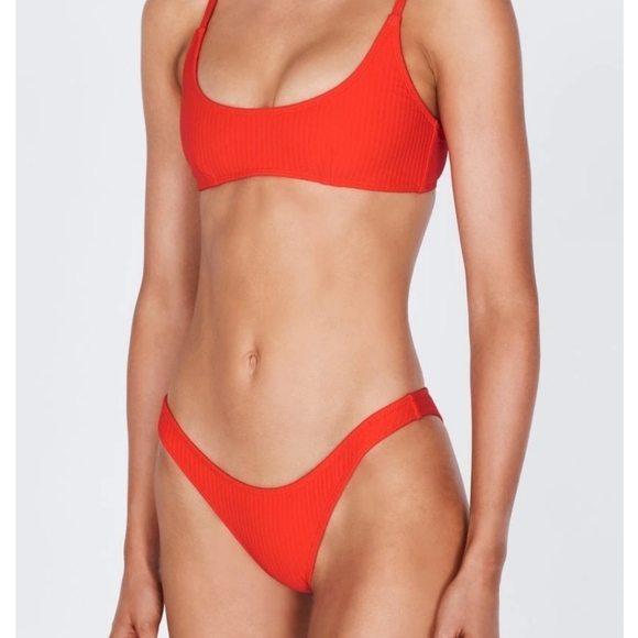 Red Rib Normal coverage bathing suit bottom - Picture 4 of 8